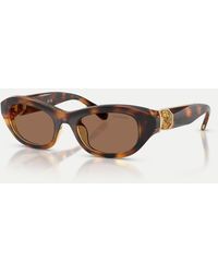 Swarovski - Occhiali Da Sole Rettangolari Color Havana Con Lenti Marroni - Lyst