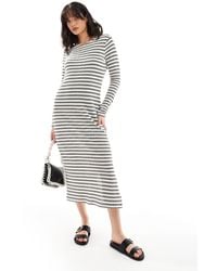 New Look - Long Sleeve Crochet Maxi Dress - Lyst