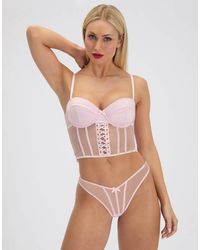 Boux Avenue - Selene Satin Bumless Briefs Sheer Mesh Knickers Lingerie - Lyst