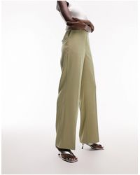 TOPSHOP - Pantalon souple droit d'ensemble avec poche arrière - sauge-pas - Lyst
