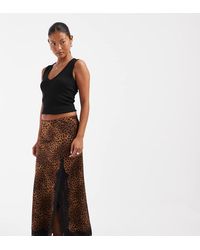 Only Petite - Satijnen Maxi-Rok Met Kanten Rand - Lyst