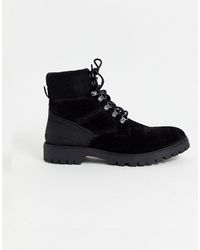 River Island Military Boot With Buckle Detail - Gray