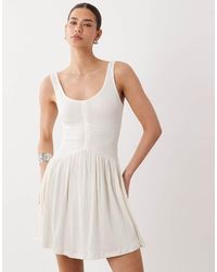 ASOS - Crinkle Button Through Mini Dress - Lyst