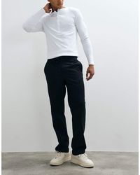 Threadbare - Drawstring Waist Straight Leg Trousers With Pleat - Lyst
