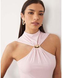 ASOS - Polyamide High Neck Bodysuit With Trim Detail - Lyst