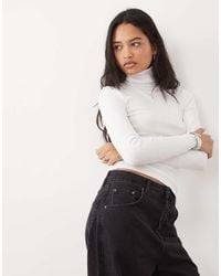 Brave Soul - Long Sleeve Ribbed Roll Neck Top - Lyst