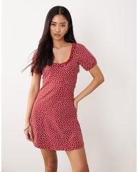 Miss Selfridge - Ditsy Print Ruffle Detail Milkmaid Dress - Lyst