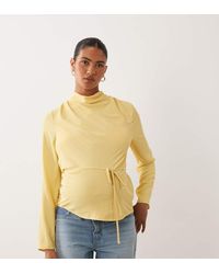 ASOS - Asos Design Maternity Cowl Neck Tie Waist Blouse - Lyst