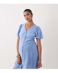 Mama.licious - Mamalicious Maternity Button Front Tie Waist Mini Dress - Lyst