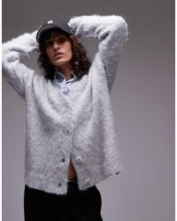 TOPSHOP - Knitted Ultra Fluffy Oversized Cardigan - Lyst