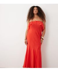 ASOS - Asos Design Curve Bandeau Maxi Dress With Godet Hem - Lyst