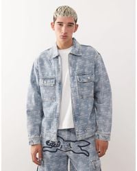 ICECREAM - Ice Cream Repeat Running Dog Print Co-ord Denim Trucker Jacket - Lyst