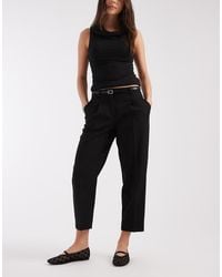 Vero Moda - Belted Tailored Barrel Leg Trousers - Lyst
