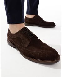 ASOS - – schnürschuhe im budapester stil aus dunkelem wildleder - Lyst