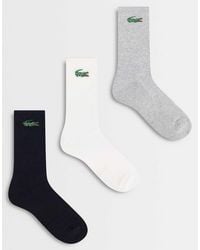 Lacoste - Unisex 6 Pack Croc Logo Long Sports Socks - Lyst