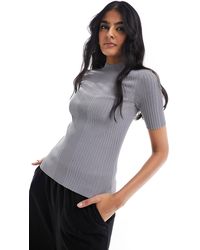 & Other Stories - Contoured Rib Knit Fitted Top With - Lyst