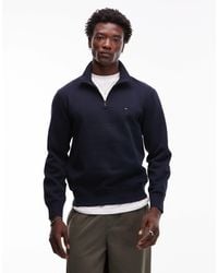 Tommy Hilfiger - Essential Logo 1/4 Zip Fleece - Lyst
