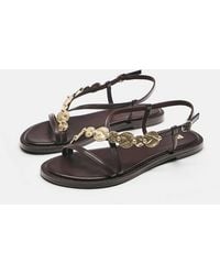 Pull&Bear - Flat Beaded Sandals - Lyst