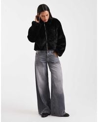 ONLY - Zip Through Faux Fur Jacket - Lyst