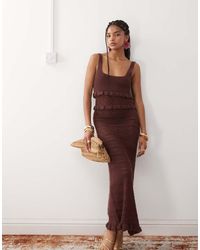 Miss Selfridge - Frill Crochet Maxi Dress - Lyst