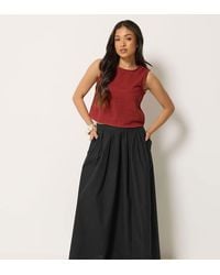 PixieGirl - Petite Cotton Poplin Maxi Skirt - Lyst
