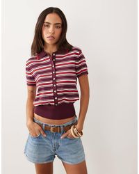 Nobody's Child - Fine Knit Waisted Polo Top - Lyst