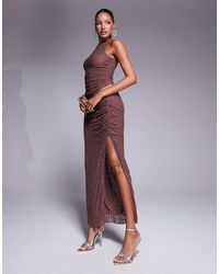 ASOS - Co-ord Hotfix Lace Ruched Maxi Skirt - Lyst