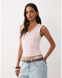 New Look - V Neck Tank Top - Lyst