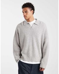 ASOS - Super Oversized Gebreide Trui Met Vissersribbels, Inkeping - Lyst
