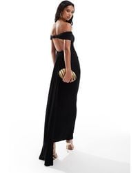 ASOS - Bardot Maxi Dress With Open Back And Train Detail - Lyst