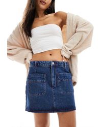 ASOS - Denim Patch Pocket Mini Skirt - Lyst