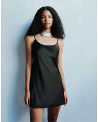 Pull&Bear - Robe courte en satin à bretelles e - Lyst