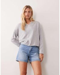 Mango - Teen V Neck Button Detail Long Sleeve Knitted Top - Lyst