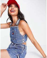 Tommy Hilfiger - X Asos Exclusive Co-ord Cotton Logo Tape Dungaree Top - Lyst