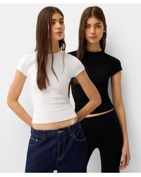 Bershka - 2 Pack Of Short Sleeve Round Neck T-Shirts - Lyst