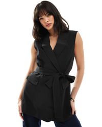 ASOS - Sleeveless Tailored Blazer With Tie Waist - Lyst