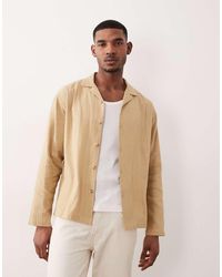 ASOS - Relaxed Camp Collar Striped Jacquard Shirt - Lyst