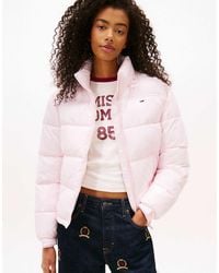 Tommy Hilfiger - – glänzende, packbare pufferjacke - Lyst
