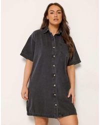 Yours Clothing - Denim Shirt Dress - Lyst