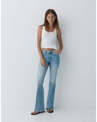 Pull&Bear - Jeans Bootcut A Vita Bassa Verdastro - Lyst