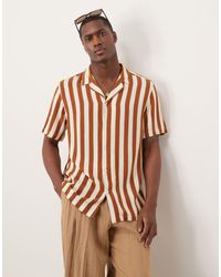 New Look - Tom - chemise rayée à manches courtes - clair - Lyst