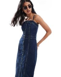 Levi's - Vestido Vaquero Midi Estilo Corpiño Con Tirantes De - Lyst