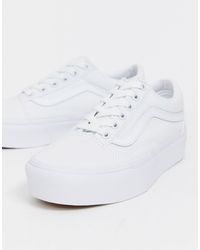 vans white old skool platform