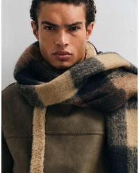 ASOS - Woven Brushed Check Scarf - Lyst