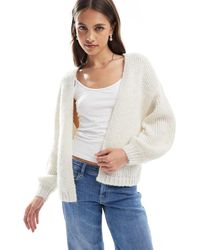 Vero Moda - Soft Fluffy Knit Edge To Edge Cardigan - Lyst