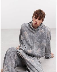 ASOS - Co-Ord Oversized Boxy Washed Camo Zip Through Hoodie - Lyst
