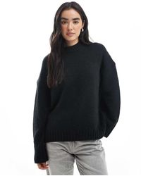 ASOS - Super Oversized Chunky Crew Neck Sweater With Curved Hem - Lyst