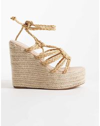 SEQWL - Zeppe Stile Espadrilles Alte Con Fascette - Lyst