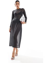 JJXX - Jurk Van Mesh Lange Mouwen - Lyst