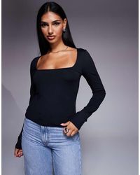 ASOS - Polyamide Slinky Square Neck Top With Tie Back Detail - Lyst